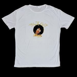 Black Girl Magic XL white short sleeve T shirt NWOT [51]